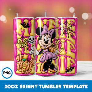 3D Inflated Mickey Mouse 29 20oz Skinny Tumbler Sublimation Design