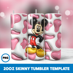 3D Inflated Mickey Mouse 30 20oz Skinny Tumbler Sublimation Design