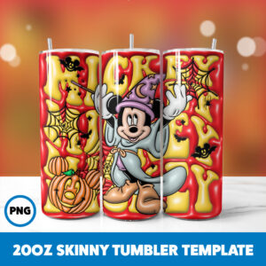 3D Inflated Mickey Mouse 33 20oz Skinny Tumbler Sublimation Design