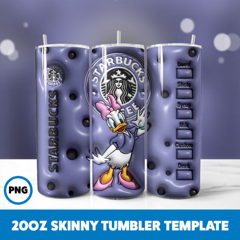 3D Inflated Mickey Mouse 35 20oz Skinny Tumbler Sublimation Design