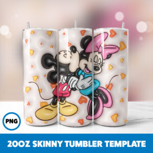 3D Inflated Mickey Mouse 42 20oz Skinny Tumbler Sublimation Design
