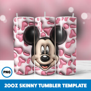 3D Inflated Mickey Mouse 43 20oz Skinny Tumbler Sublimation Design