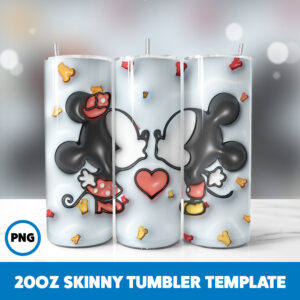 3D Inflated Mickey Mouse 51 20oz Skinny Tumbler Sublimation Design