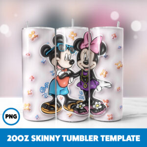 3D Inflated Mickey Mouse 54 20oz Skinny Tumbler Sublimation Design