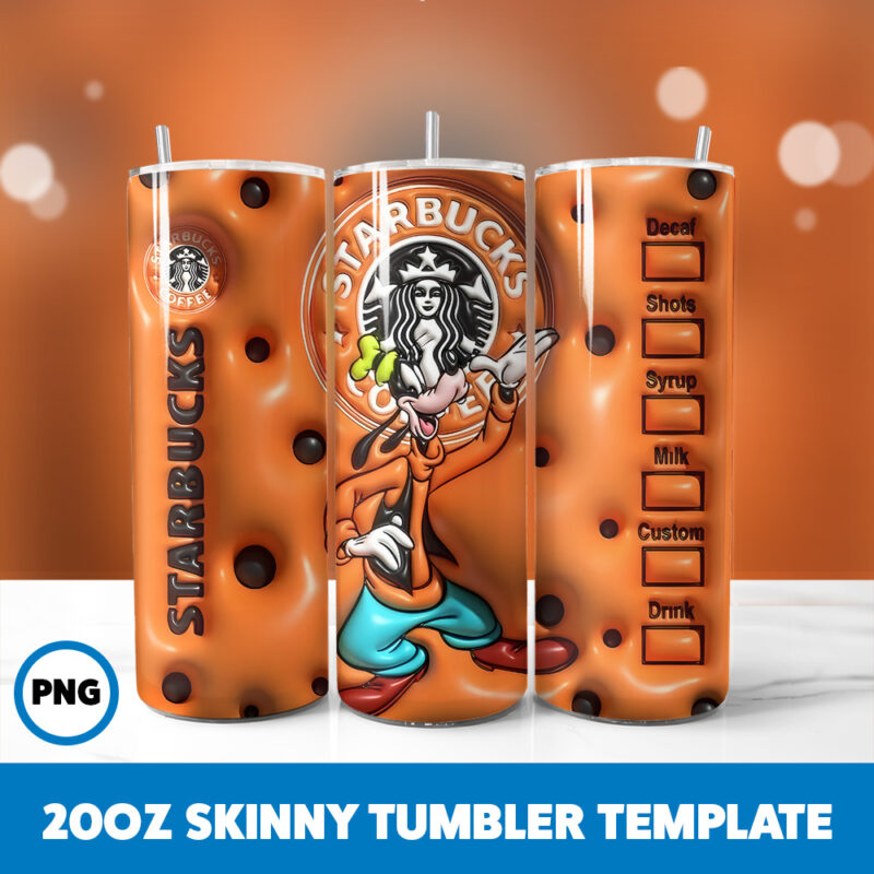 3D Inflated Mickey Mouse 67 20oz Skinny Tumbler Sublimation Design