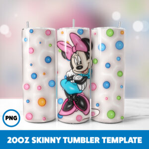 3D Inflated Mickey Mouse 69 20oz Skinny Tumbler Sublimation Design