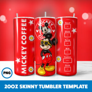 3D Inflated Mickey Mouse 79 20oz Skinny Tumbler Sublimation Design