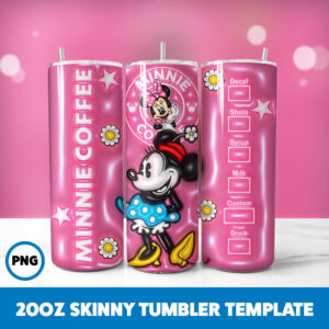 3D Inflated Mickey Mouse 81 20oz Skinny Tumbler Sublimation Design