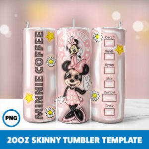 3D Inflated Mickey Mouse 82 20oz Skinny Tumbler Sublimation Design