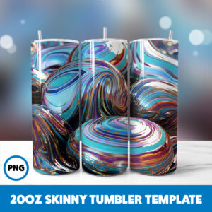 3D Inflated Patterns 1 20oz Skinny Tumbler Sublimation Design