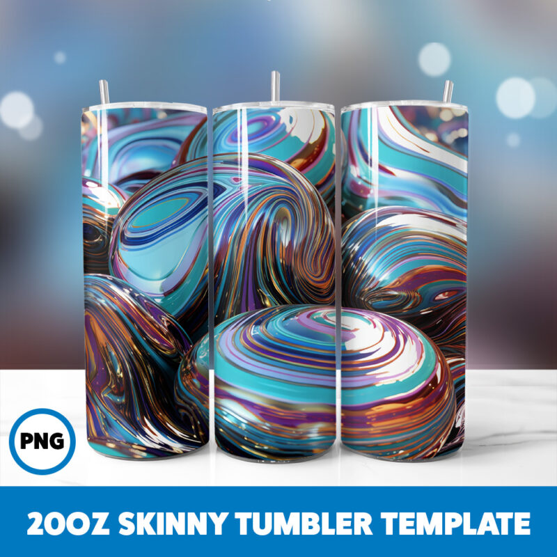 3D Inflated Patterns 1 20oz Skinny Tumbler Sublimation Design