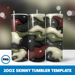 3D Inflated Patterns 17 20oz Skinny Tumbler Sublimation Design