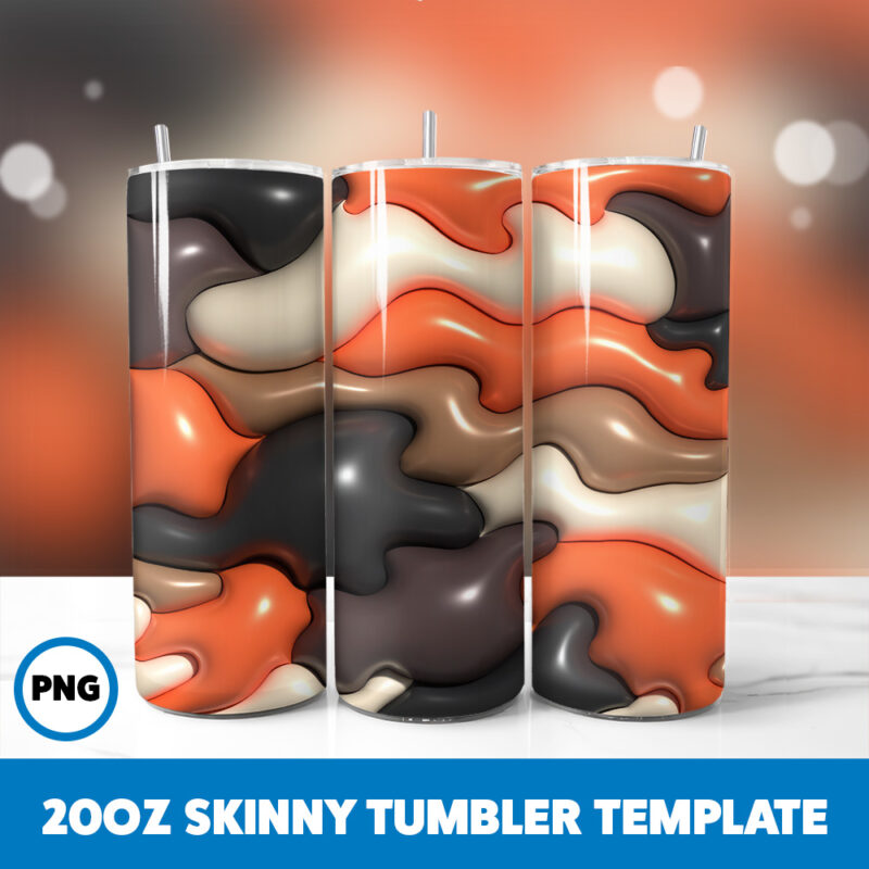 3D Inflated Patterns 2 20oz Skinny Tumbler Sublimation Design