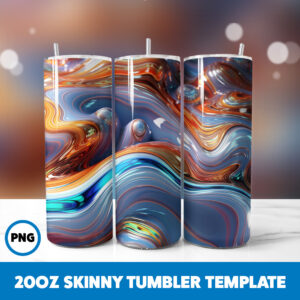 3D Inflated Patterns 24 20oz Skinny Tumbler Sublimation Design
