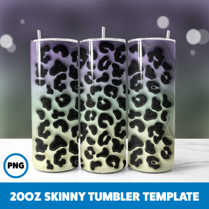 3D Inflated Patterns 7 20oz Skinny Tumbler Sublimation Design