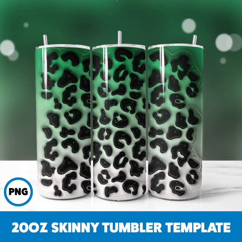 3D Inflated Patterns 8 20oz Skinny Tumbler Sublimation Design