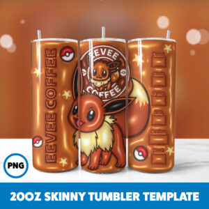 3D Inflated Pokemon Video Games 11 20oz Skinny Tumbler Sublimation Design