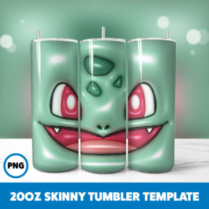 3D Inflated Pokemon Video Games 16 20oz Skinny Tumbler Sublimation Design
