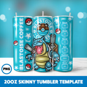 3D Inflated Pokemon Video Games 18 20oz Skinny Tumbler Sublimation Design