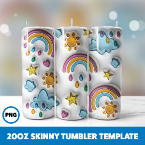 3D Inflated Pride 2 20oz Skinny Tumbler Sublimation Design