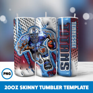 3D Inflated Sports 12 20oz Skinny Tumbler Sublimation Design