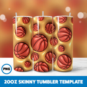 3D Inflated Sports 14 20oz Skinny Tumbler Sublimation Design