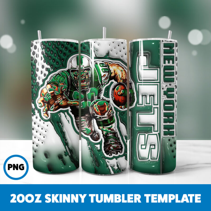 3D Inflated Sports 29 20oz Skinny Tumbler Sublimation Design