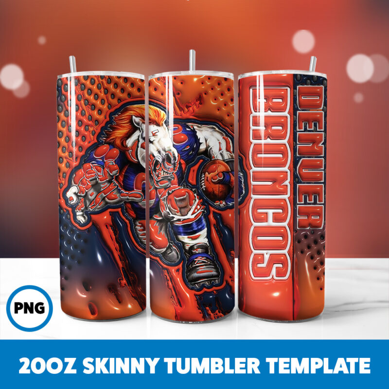 3D Inflated Sports 37 20oz Skinny Tumbler Sublimation Design