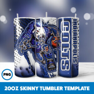 3D Inflated Sports 66 20oz Skinny Tumbler Sublimation Design