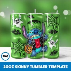 3D Inflated Stitch 53 20oz Skinny Tumbler Sublimation Design