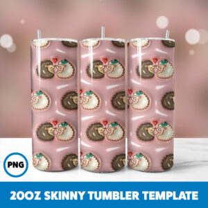 3D Inflated Valentine 106 20oz Skinny Tumbler Sublimation Design