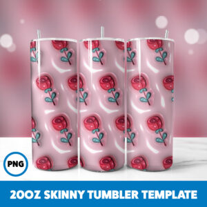 3D Inflated Valentine 109 20oz Skinny Tumbler Sublimation Design
