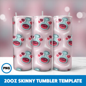 3D Inflated Valentine 111 20oz Skinny Tumbler Sublimation Design