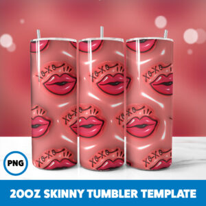 3D Inflated Valentine 112 20oz Skinny Tumbler Sublimation Design