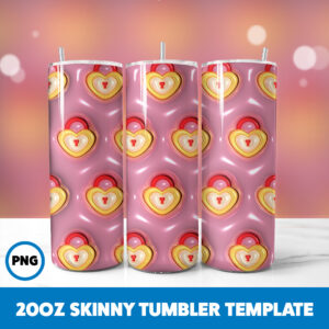 3D Inflated Valentine 117 20oz Skinny Tumbler Sublimation Design