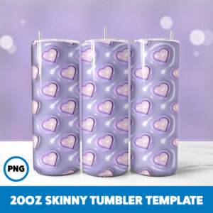 3D Inflated Valentine 131 20oz Skinny Tumbler Sublimation Design