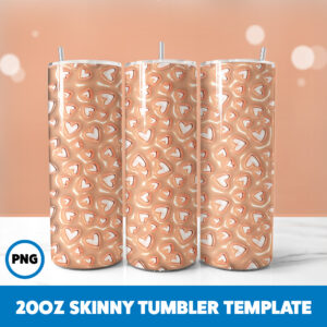 3D Inflated Valentine 135 20oz Skinny Tumbler Sublimation Design