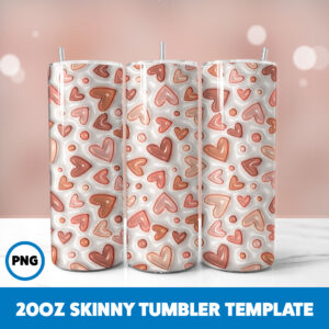 3D Inflated Valentine 136 20oz Skinny Tumbler Sublimation Design