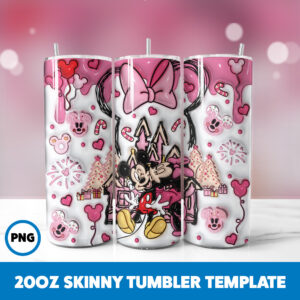 3D Inflated Valentine 149 20oz Skinny Tumbler Sublimation Design