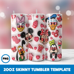 3D Inflated Valentine 154 20oz Skinny Tumbler Sublimation Design