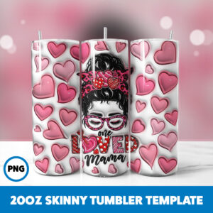 3D Inflated Valentine 2 20oz Skinny Tumbler Sublimation Design