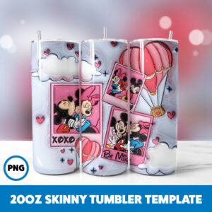 3D Inflated Valentine 208 20oz Skinny Tumbler Sublimation Design