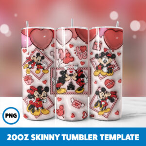 3D Inflated Valentine 213 20oz Skinny Tumbler Sublimation Design