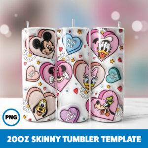 3D Inflated Valentine 237 20oz Skinny Tumbler Sublimation Design