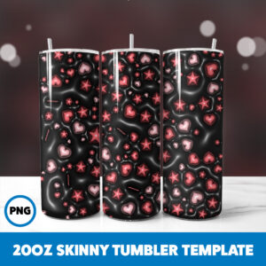 3D Inflated Valentine 242 20oz Skinny Tumbler Sublimation Design