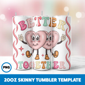 3D Inflated Valentine 244 20oz Skinny Tumbler Sublimation Design