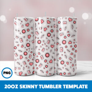 3D Inflated Valentine 246 20oz Skinny Tumbler Sublimation Design