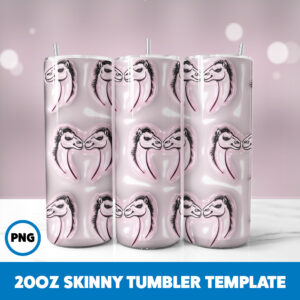 3D Inflated Valentine 25 20oz Skinny Tumbler Sublimation Design
