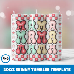 3D Inflated Valentine 253 20oz Skinny Tumbler Sublimation Design