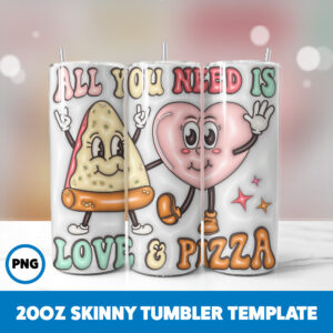 3D Inflated Valentine 257 20oz Skinny Tumbler Sublimation Design